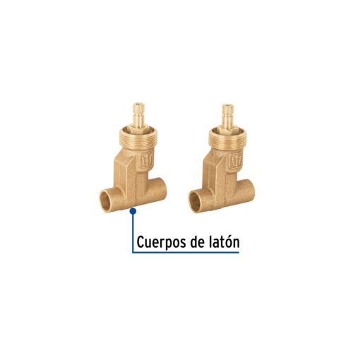49803 - Juego llaves empotrar soldables, compresión, s/maneral,Basic