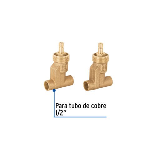 49803 - Juego llaves empotrar soldables, compresión, s/maneral,Basic