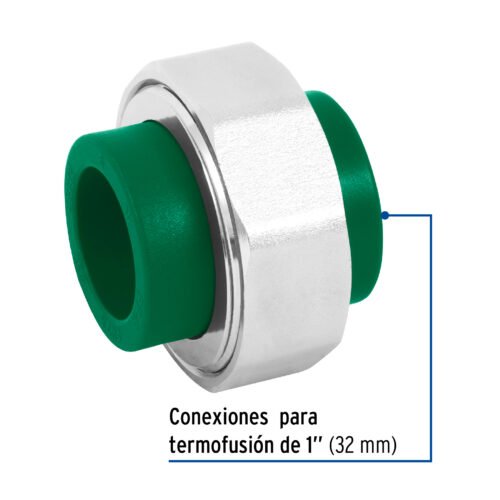 49812 - Tuerca unión PPR, tuerca latón,  1", Foset
