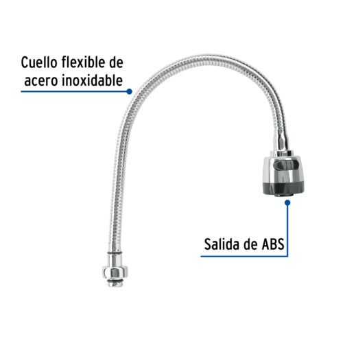 49821 - Cuello flexible para mezcladora de fregadero, cromo, Aqua