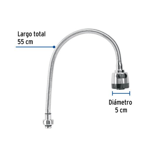 49821 - Cuello flexible para mezcladora de fregadero, cromo, Aqua