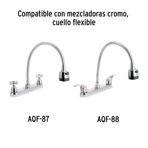 49821 - Cuello flexible para mezcladora de fregadero, cromo, Aqua