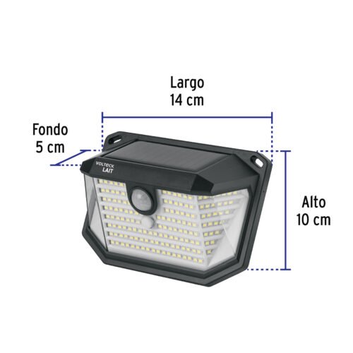 498272 49827 - Luminario Solar LED 3 W con sensor de movimiento, VOLTECK