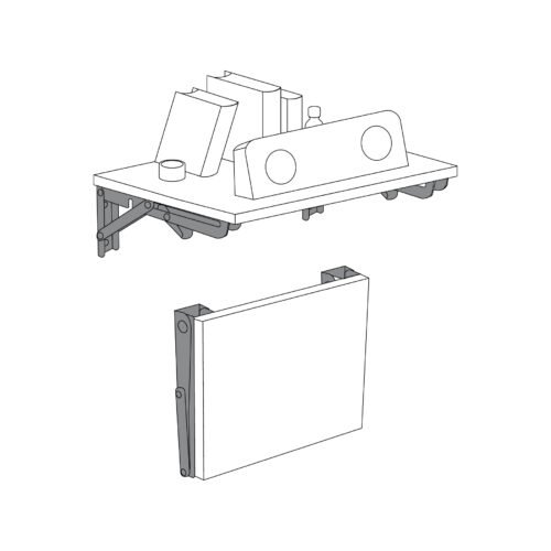 498293 49829 - Ménsula plegable de acero negra 8" x 16", FIERO