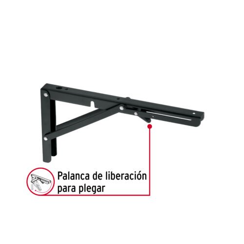 49830 - Ménsula plegable de acero negra 6" x 12", FIERO