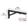 49830 - Ménsula plegable de acero negra 6" x 12", FIERO