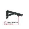 49831 - Ménsula plegable de acero negra 4" x 8", FIERO