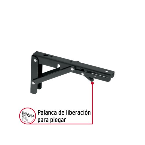 49831 - Ménsula plegable de acero negra 4" x 8", FIERO
