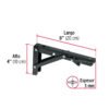 49831 - Ménsula plegable de acero negra 4" x 8", FIERO