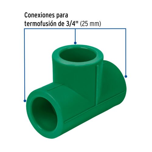 49833 - Tee sencilla de PPR 3/4", Foset