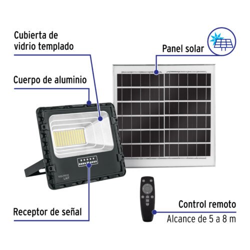49836 - Reflector Led 100 W con panel solar, luz de día, Volteck