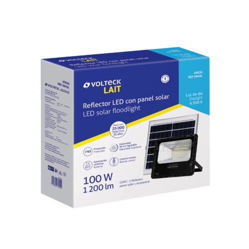 49836 - Reflector Led 100 W con panel solar, luz de día, Volteck