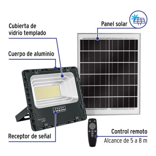 49837 - Reflector Led 200 W con panel solar, luz de día, Volteck