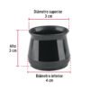 49847 - Caja con 24 protectores para patas de silla, negro