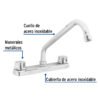 498581 49858 - Mezcladora 8" fregadero cromo, cuello largo,compresión,BASIC
