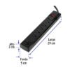 49859 - Multicontacto 16 AWG doméstico con 6 entradas, negro Volteck