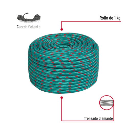 498652 49865 - Piola de Polipropileno trenzada, multicolor, 8mm, 1 Kg