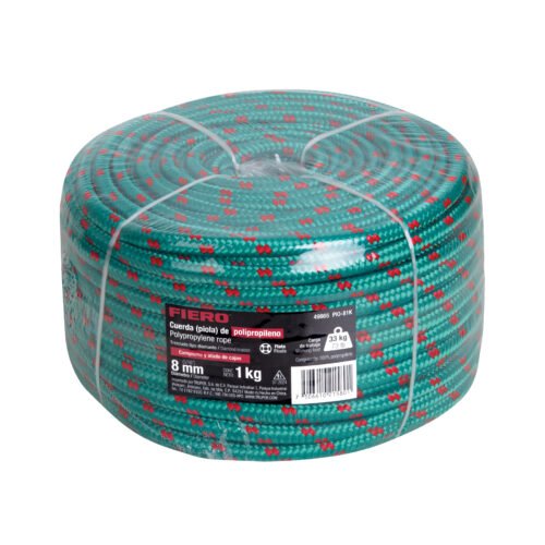 498655 49865 - Piola de Polipropileno trenzada, multicolor, 8mm, 1 Kg