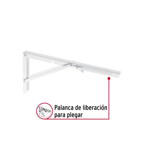 49870 - Ménsula plegable de acero blanca 8" x 16", FIERO