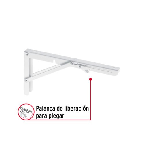 49871 - Ménsula plegable de acero blanca 6" x 12", FIERO