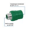 49880 - Adaptador PPR 3/4" macho con inserto metálico, Foset