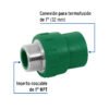 49881 49881 - Adaptador PPR 1" macho con inserto metálico, Foset