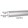 49883 - Guardapolvo automático 90 cm aluminio, HERMEX