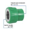 49887 49887 - Adaptador PPR 1" hembra con inserto metálico, Foset