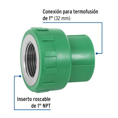 49887 49887 - Adaptador PPR 1" hembra con inserto metálico, Foset