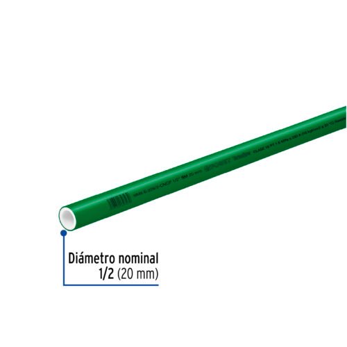 49897 - Tubo de 20mm (1/2") PPR hidráulico, 4m, 0.5kg, FOSET