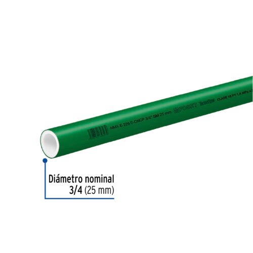 49898 - Tubo de 25mm (3/4") PPR hidráulico, 4m, 0.9kg, FOSET