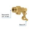 49900 - Válvula de flotador de latón 3/4", reforzada, Foset