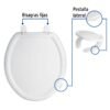 49902 - Asiento redondo ligero con tapa para WC, blanco, FOSET BASIC