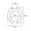 49902 - Asiento redondo ligero con tapa para WC, blanco, FOSET BASIC