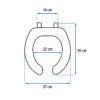 499031 49903 - Asiento redondo con tapa para WC, abierto, blanco, FOSET
