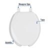 499032 49903 - Asiento redondo con tapa para WC, abierto, blanco, FOSET