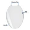 49905 - Asiento alargado con tapa para WC, abierto, blanco, FOSET