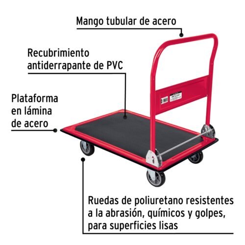 49907 - Carro de carga plegable tipo plataforma, 300 kg, Pretul