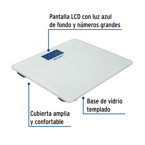 49910 - Báscula digital para baño, hasta 180 kg, Foset