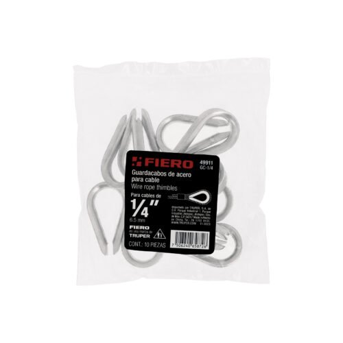 49911 - Bolsa con 10 guardacabos para cable de acero de 1/4", FIERO