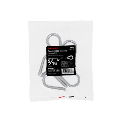 499124 49912 - Bolsa con 5 guardacabos para cable de acero de 5/16", FIERO