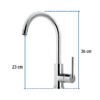 49915 - Monomando cromo cuello alto para fregadero, Foset Element