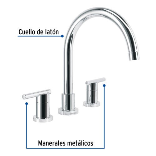 499161 49916 - Mezcladora cromo cuello alto para fregadero, Foset Element