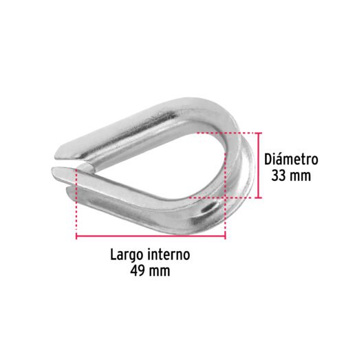 49918 - Bolsa con 5 guardacabos para cable de acero de 1/2", FIERO