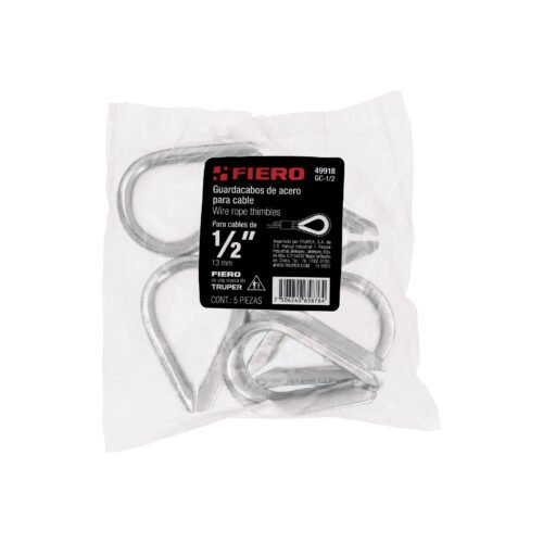 49918 - Bolsa con 5 guardacabos para cable de acero de 1/2", FIERO