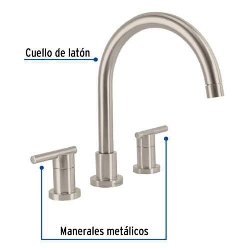 49922 - Mezcladora satín cuello alto para fregadero, Foset Element