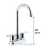 49930 - Mezcladora cromo 4" para lavabo cuello tipo bar, Element