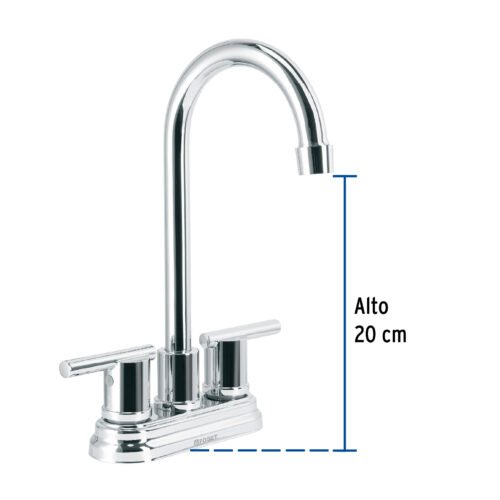 49930 - Mezcladora cromo 4" para lavabo cuello tipo bar, Element