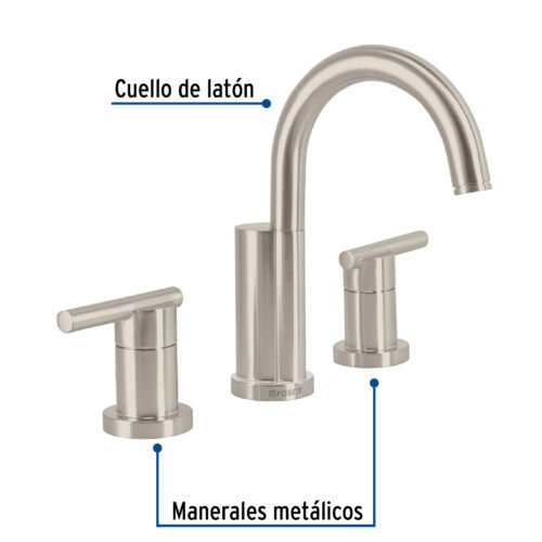 49938 - Mezcladora satín para lavabo con taladros separados, Element