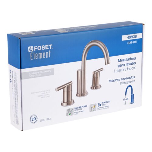49938 - Mezcladora satín para lavabo con taladros separados, Element